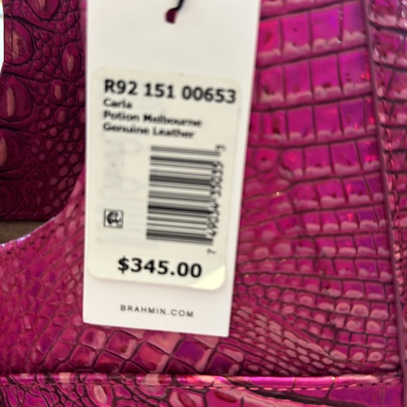 Carla Tote Melbourne hot pink magenta croc with gold plated accents. - Picture 7 of 7